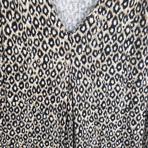 Liverpool Pleat Front Cheetah Top Animal Print Sleeveless Modal Knit Size Small - Picture 5 of 9